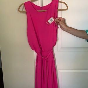Hot pink culottes elegant casual dress,  size 12P